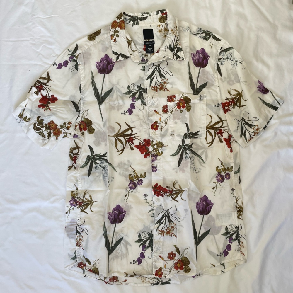 H&M Men’s Button Down Shirt - Floral Print